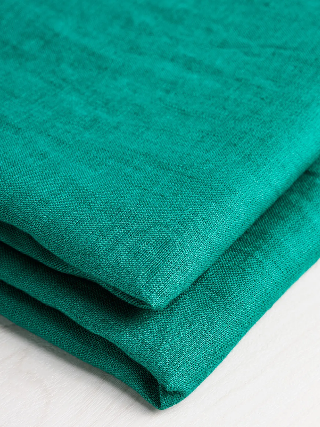 Midweight European Linen - Emerald Green - Swatch