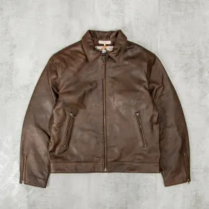 Nudie Eddy Rider Leather Jacket - Brown