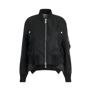 Nylon Twill MA-1 Jacket in Black