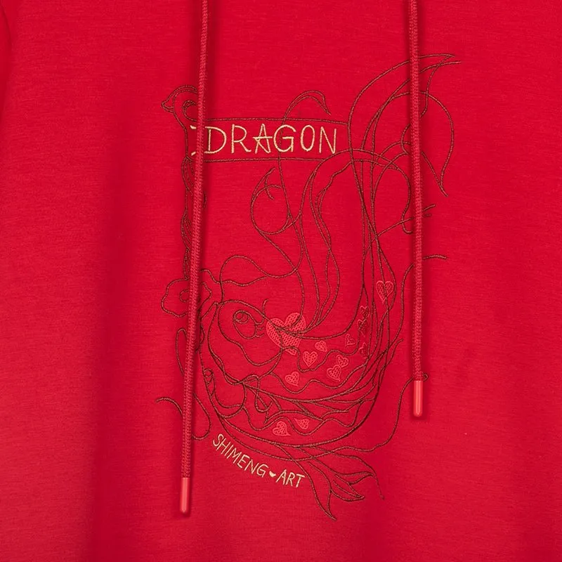 Red Dragon Pattern Hoodie