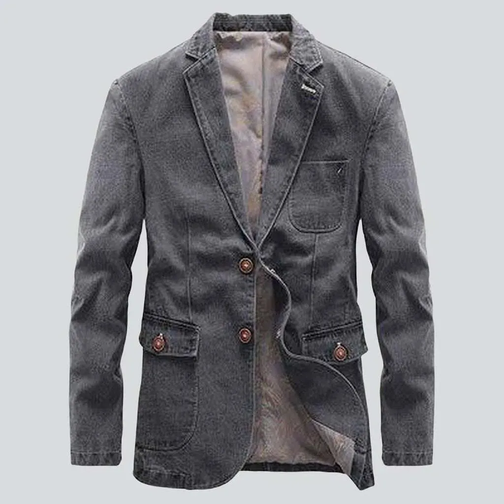 Retro slim men's jeans jacket