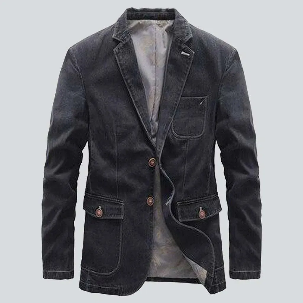 Retro slim men's jeans jacket