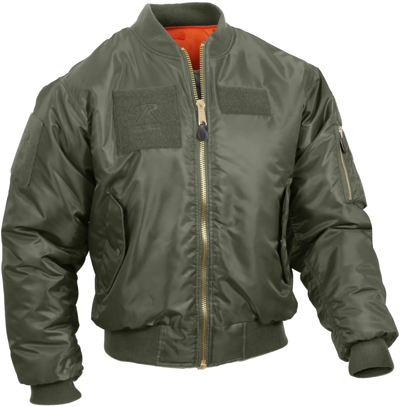 Sage Green Military Air Force Style MA-1 Flight Jacket with 5 Removable Patches