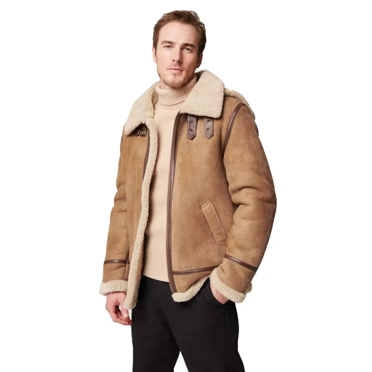 Sheepskin B3 Bomber Jacket with Detachable Hood