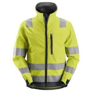 Snickers&#x20;1230&#x20;AllroundWork,&#x20;High-Vis&#x20;Softshell&#x20;Jacket,&#x20;Class&#x20;3&#x20;-&#x20;Yellow&#x2F;Steel&#x20;Grey