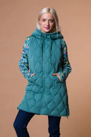 Soft Onion Quilt Gilet- Green