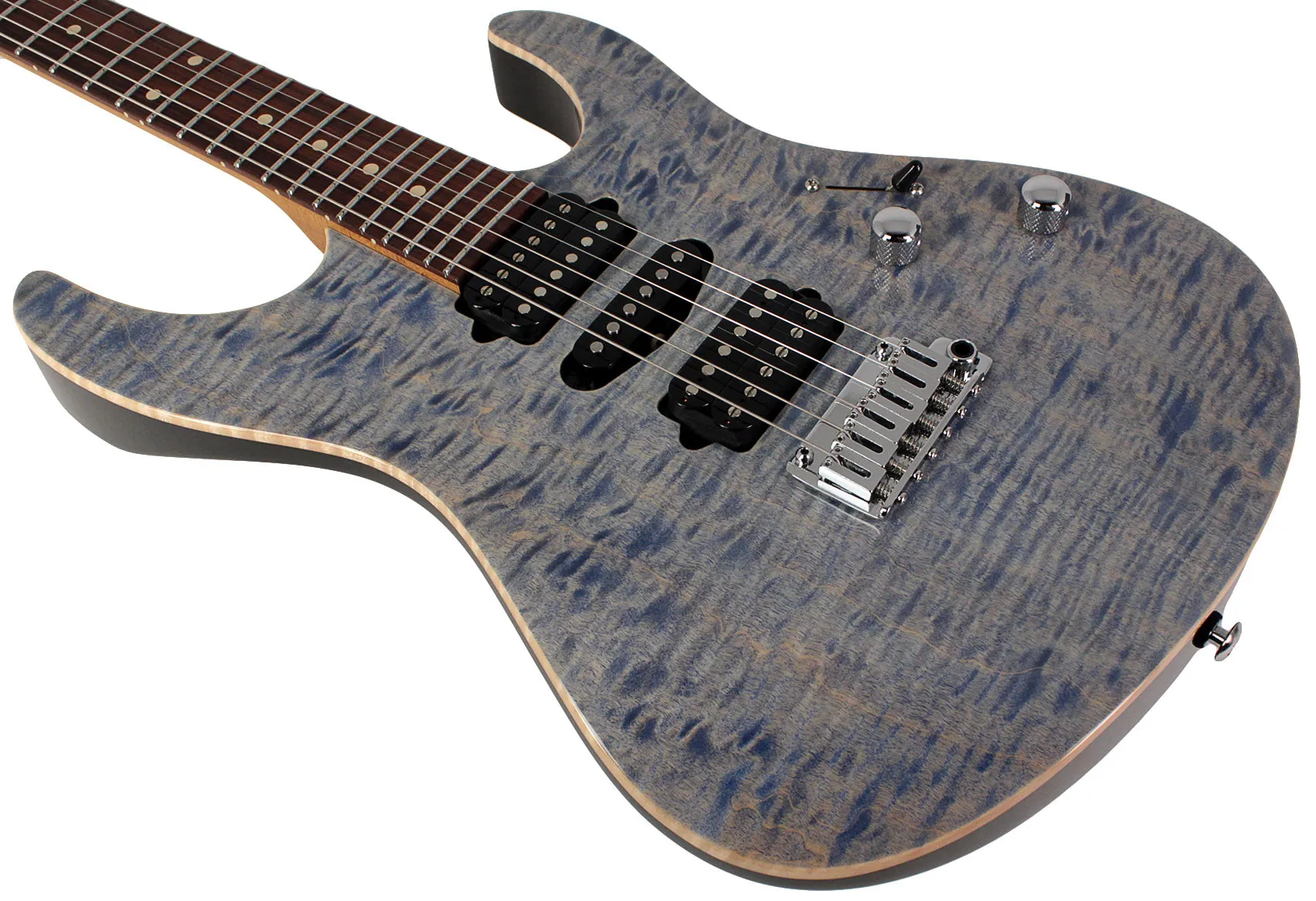 Suhr Modern Plus Guitar, Trans Blue Denim Slate, Pau Ferro, HSH