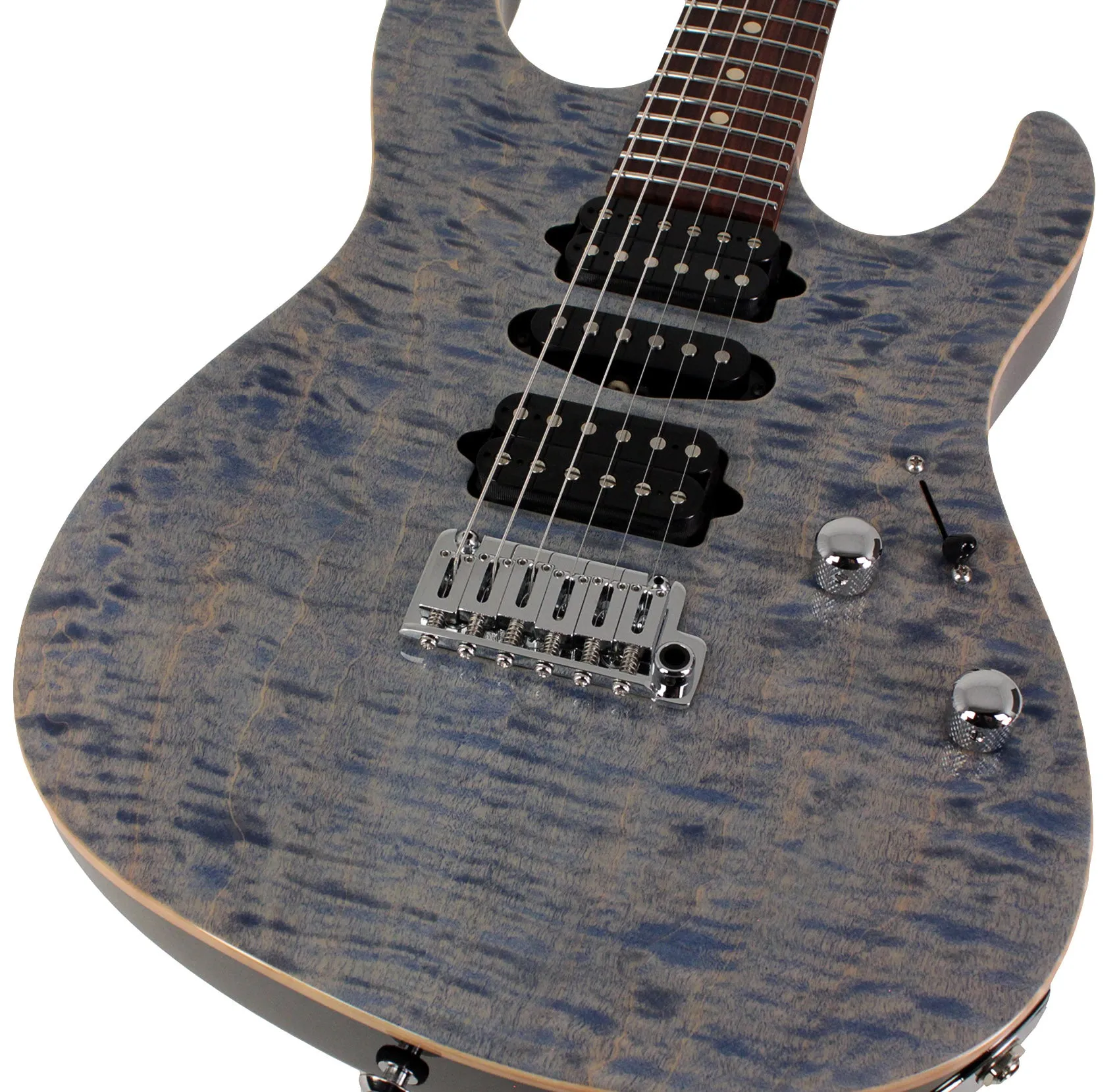 Suhr Modern Plus Guitar, Trans Blue Denim Slate, Pau Ferro, HSH