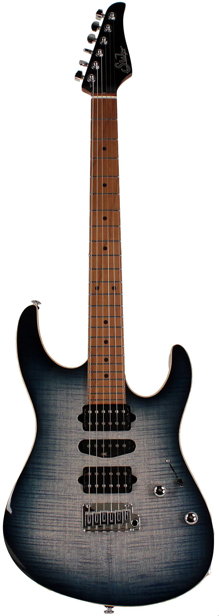 Suhr Modern Plus Guitar, Trans Whale Blue Burst, Roasted Maple, HSH