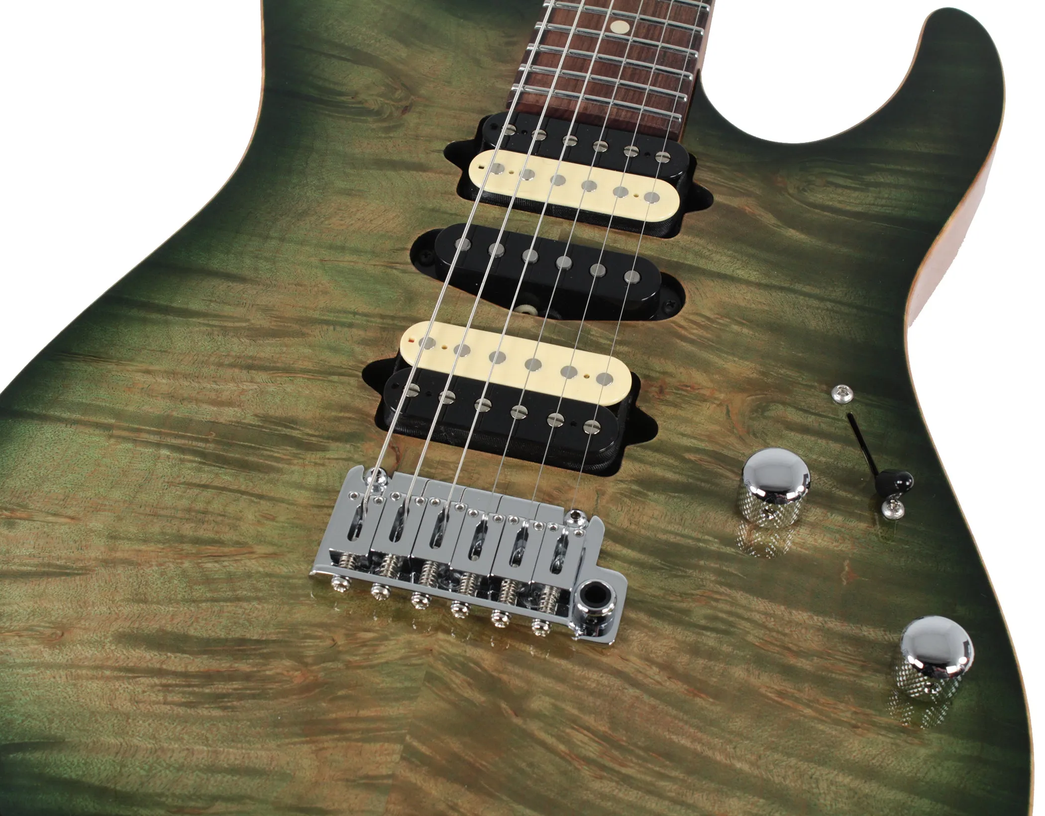 Suhr Modern Select Guitar, Flamed Maple, Trans Green Burst