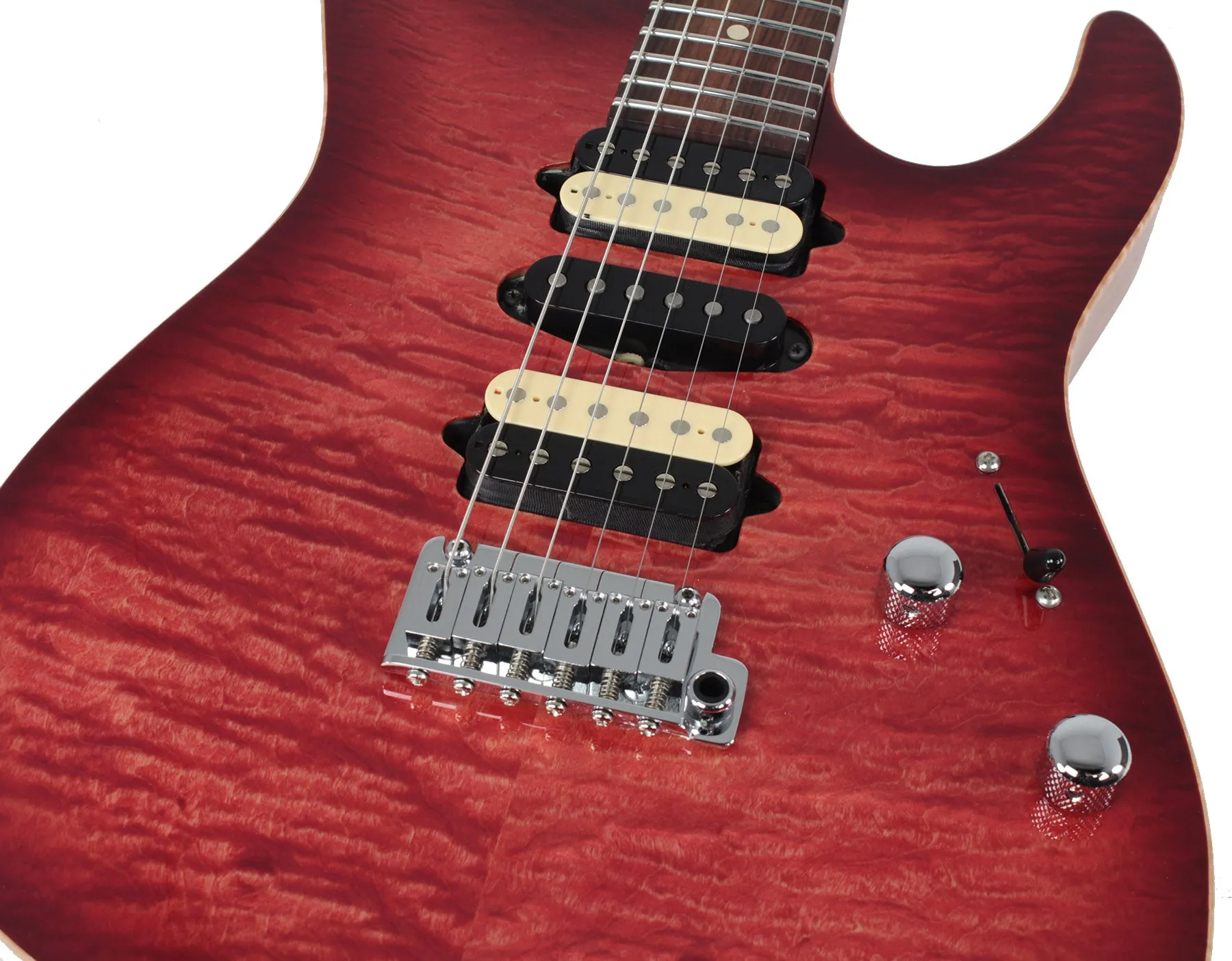 Suhr Modern Select Guitar, Quilted Maple, Trans Wine