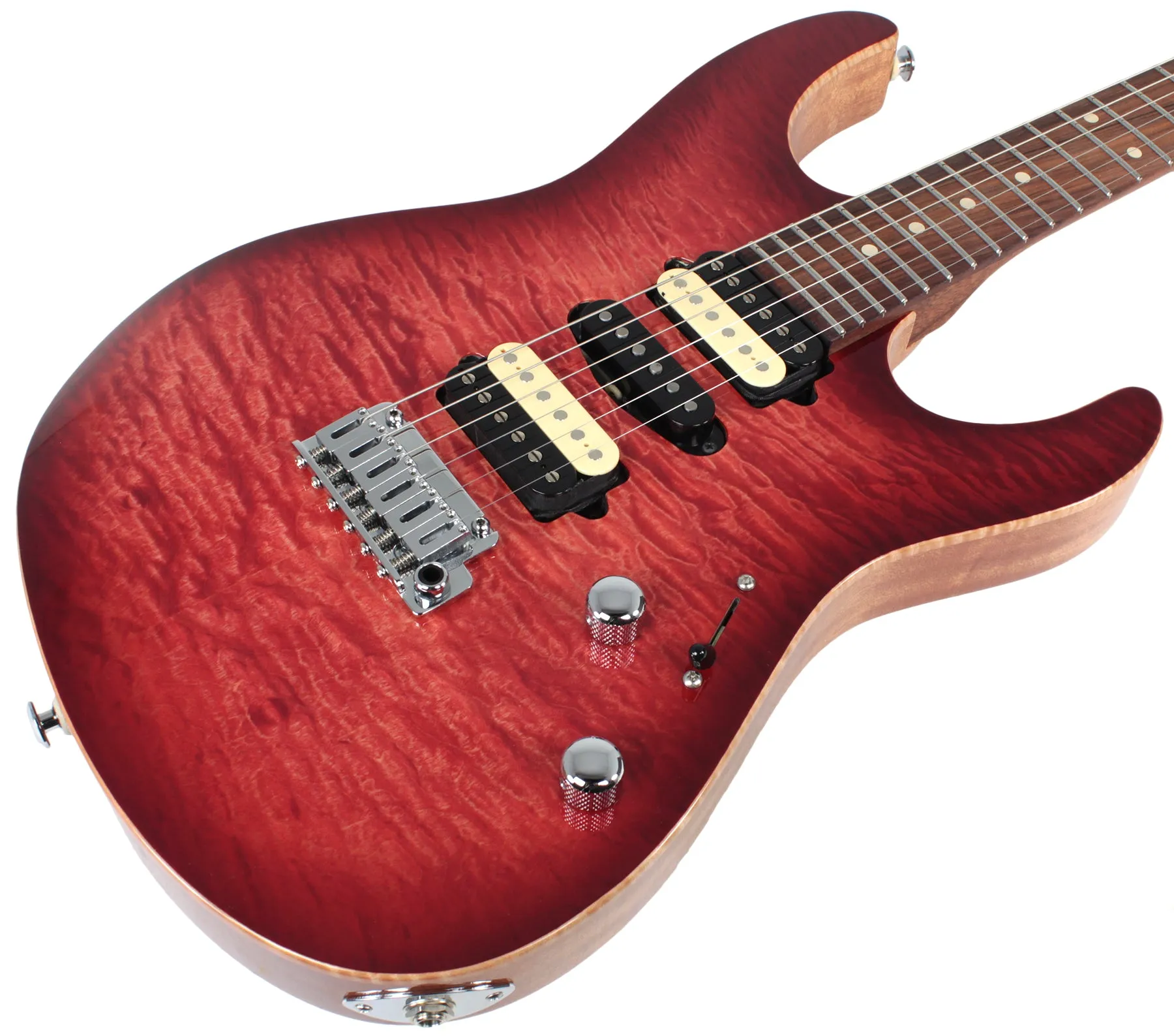 Suhr Modern Select Guitar, Quilted Maple, Trans Wine