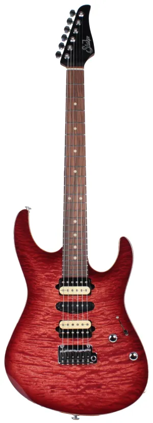 Suhr Modern Select Guitar, Quilted Maple, Trans Wine