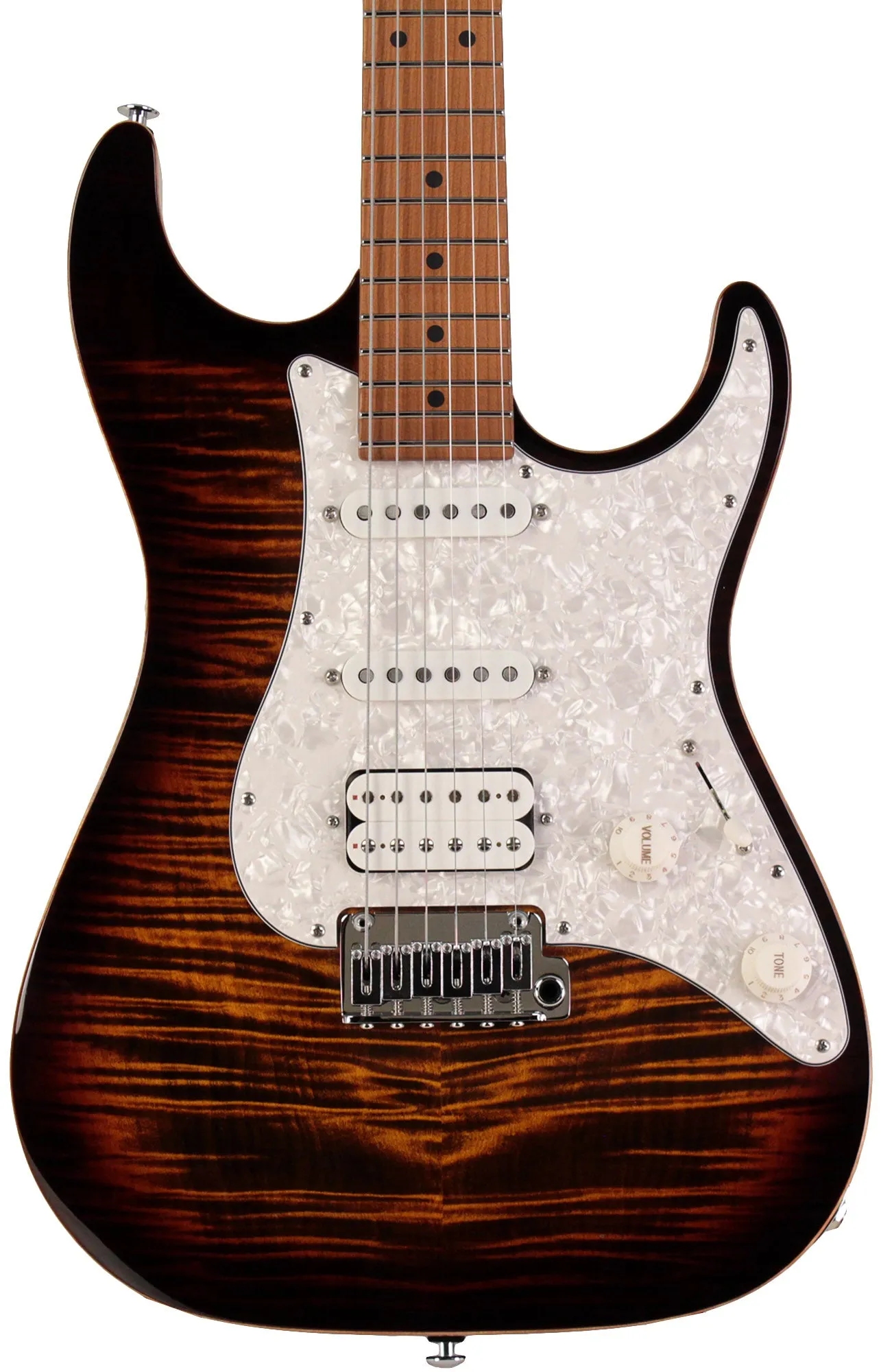 Suhr Standard Plus Guitar, Bengal Burst, Roasted Maple