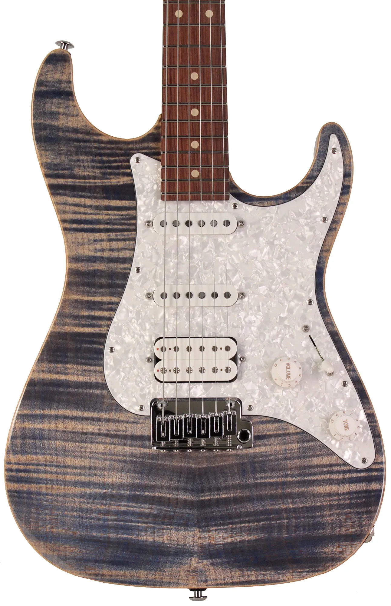 Suhr Standard Plus Guitar, Trans Blue Denim Slate, Pau Ferro