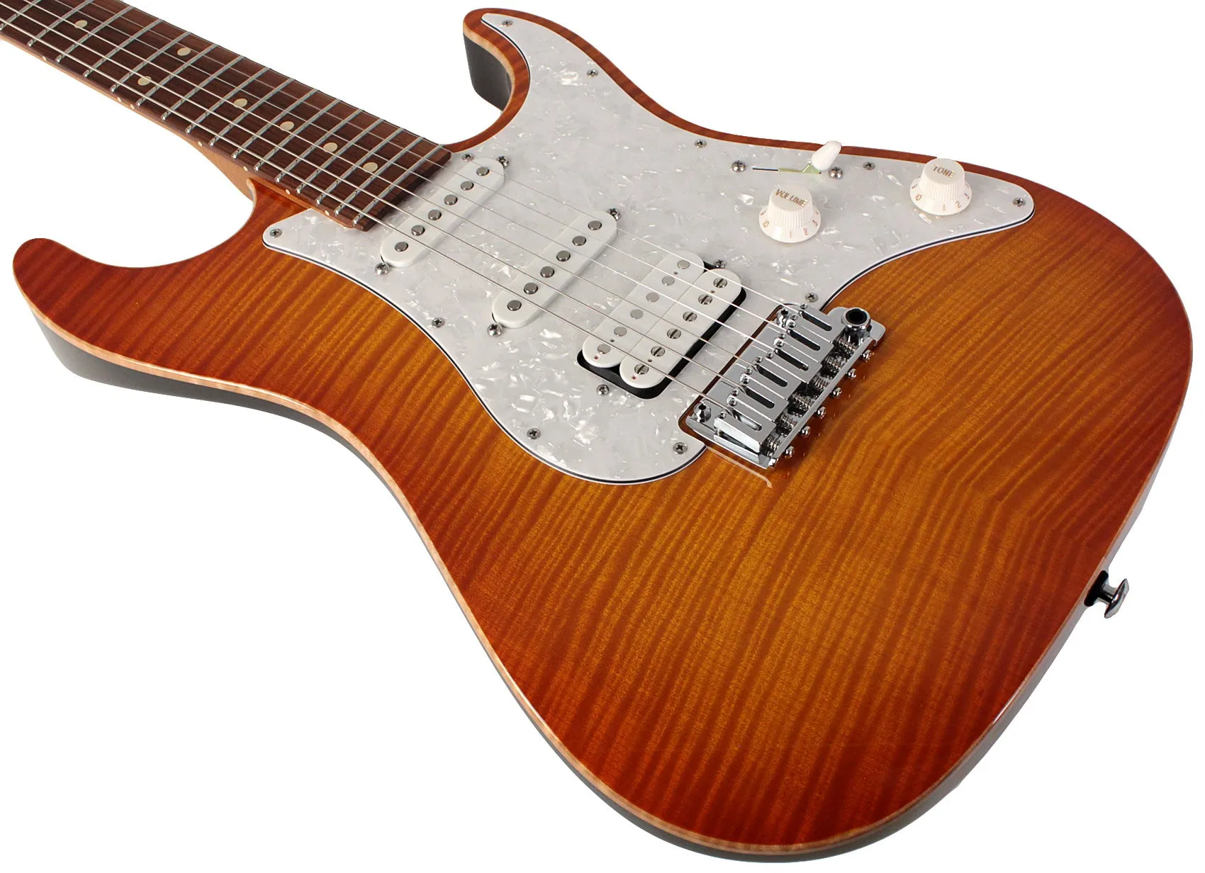 Suhr Standard Plus Guitar, Trans Honey Amber Burst, Pau Ferro