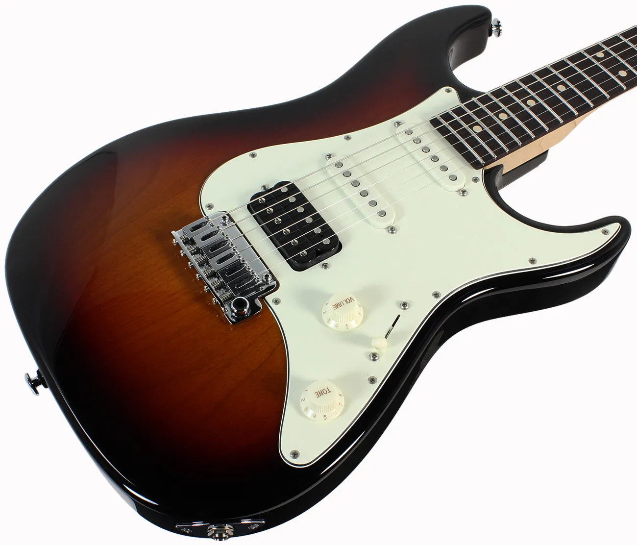 Suhr Throwback Standard Pro Guitar, Three Tone Sunburst, Rosewood