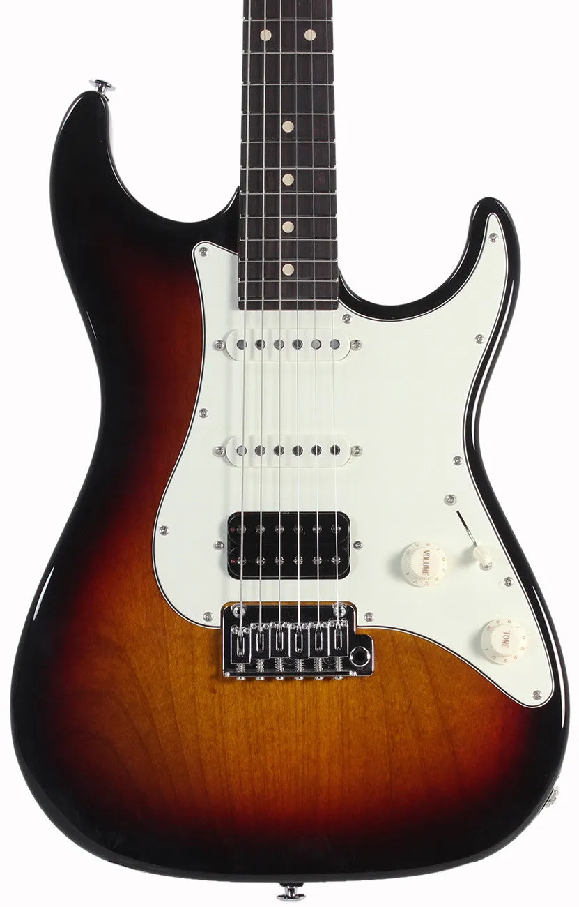 Suhr Throwback Standard Pro Guitar, Three Tone Sunburst, Rosewood