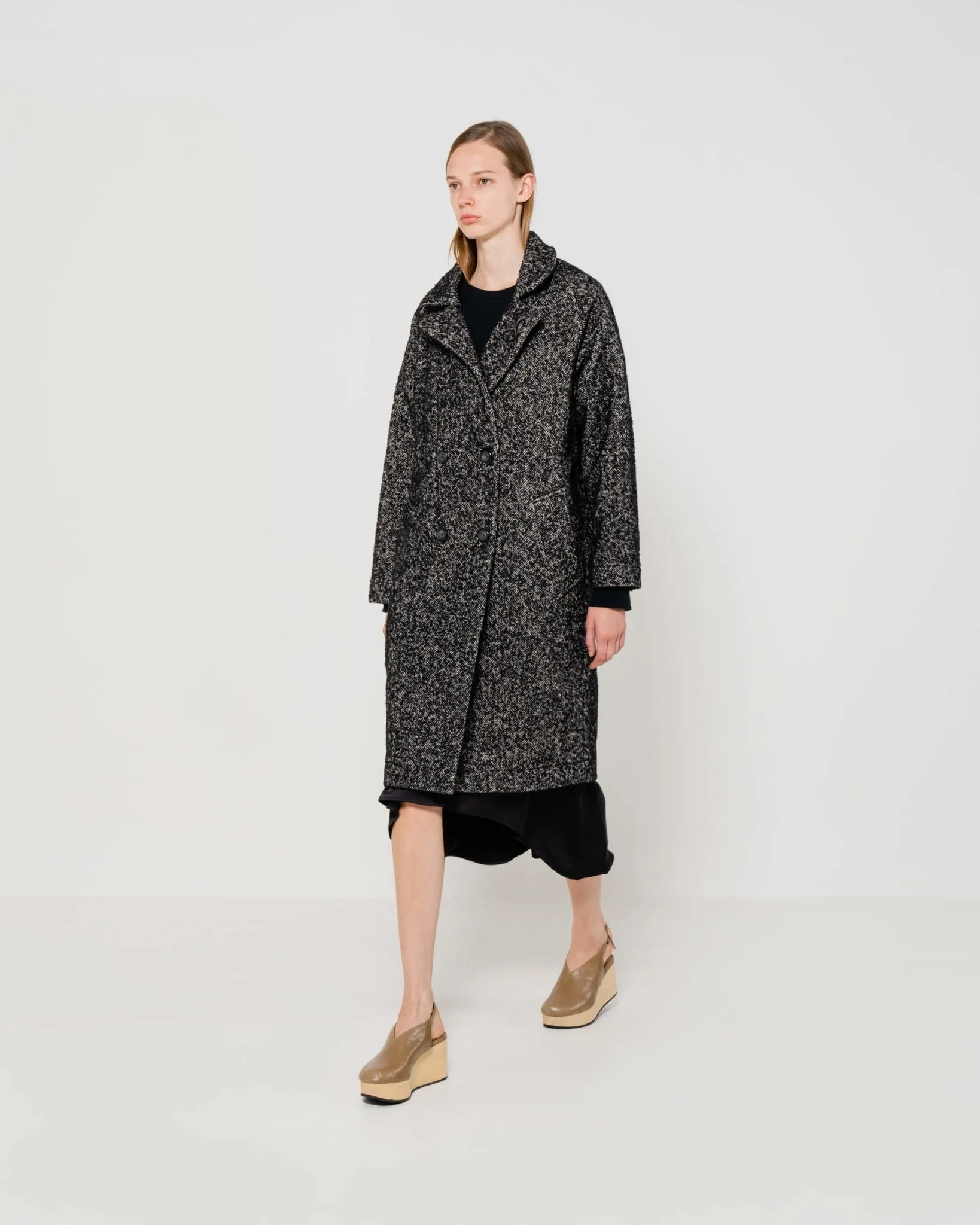 Textured Wool Coat | Grey