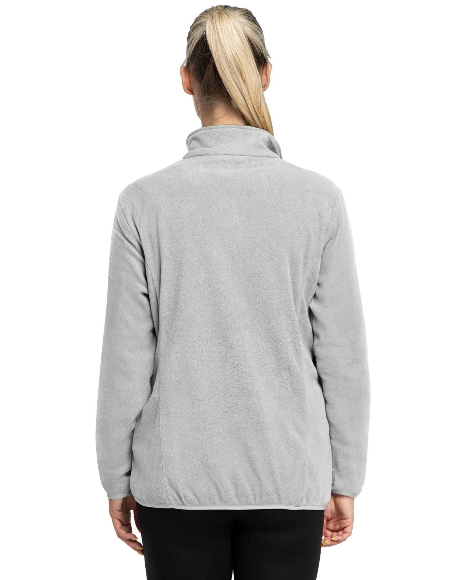 Women's Lightweight Long Sleeve Fleece Pullover Jacket, Quarter Zip Top Warm Polar Sweatshirt with Zipper Pockets