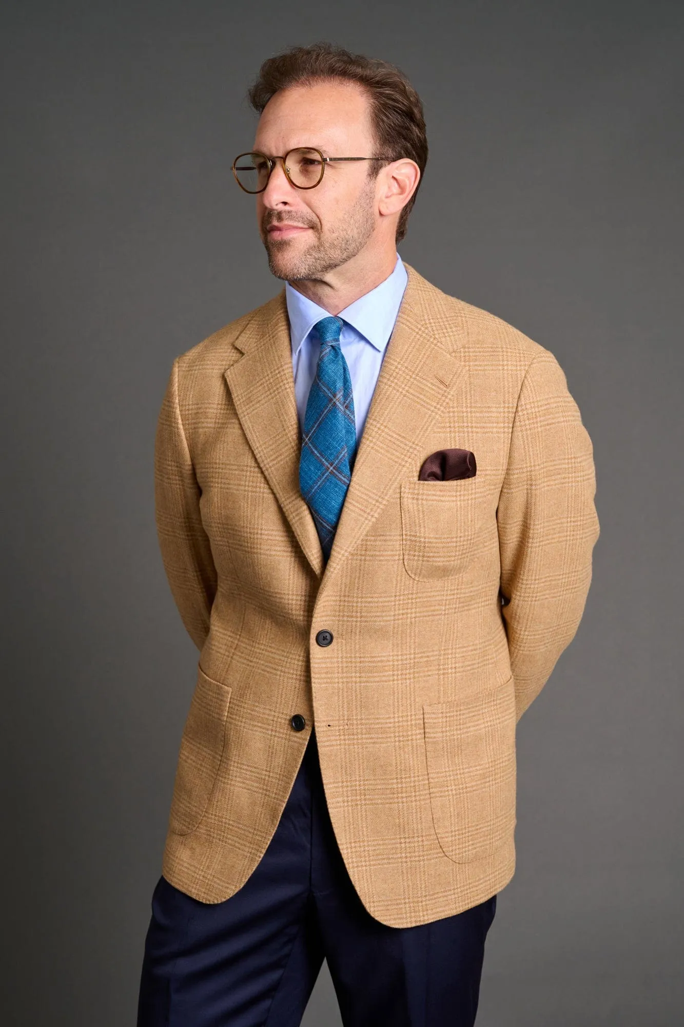 Wool & Cashmere Glenplaid Jacket