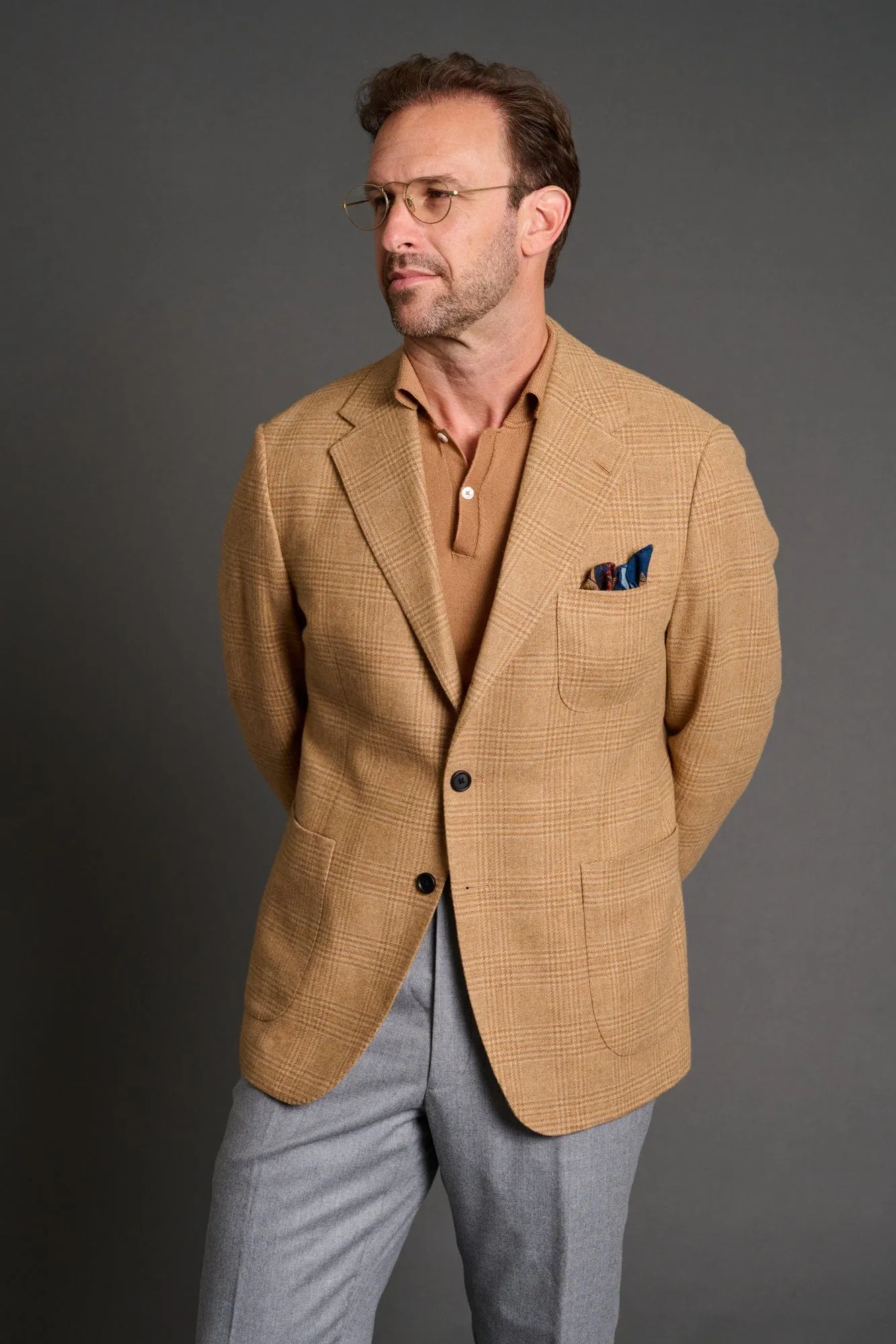 Wool & Cashmere Glenplaid Jacket